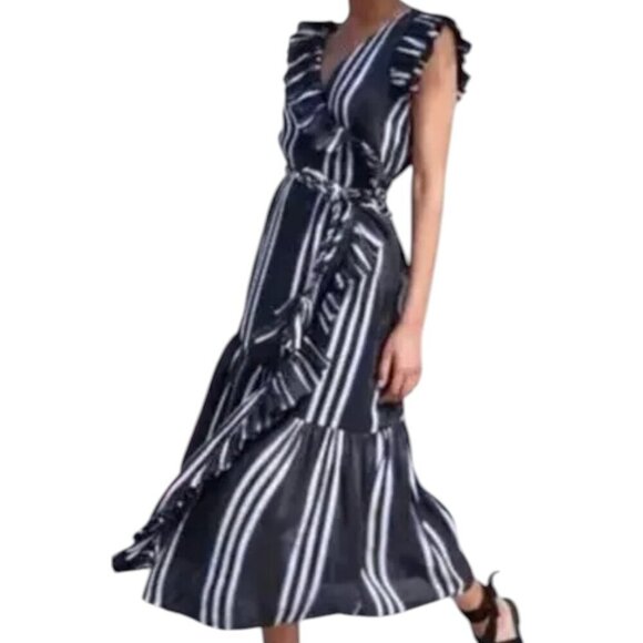 Apiece Apart Costa Del Sol Ruffle Wrap Dress - Picture 1 of 16